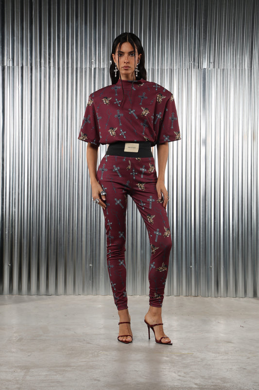 T-shirt sacra pattern angeli