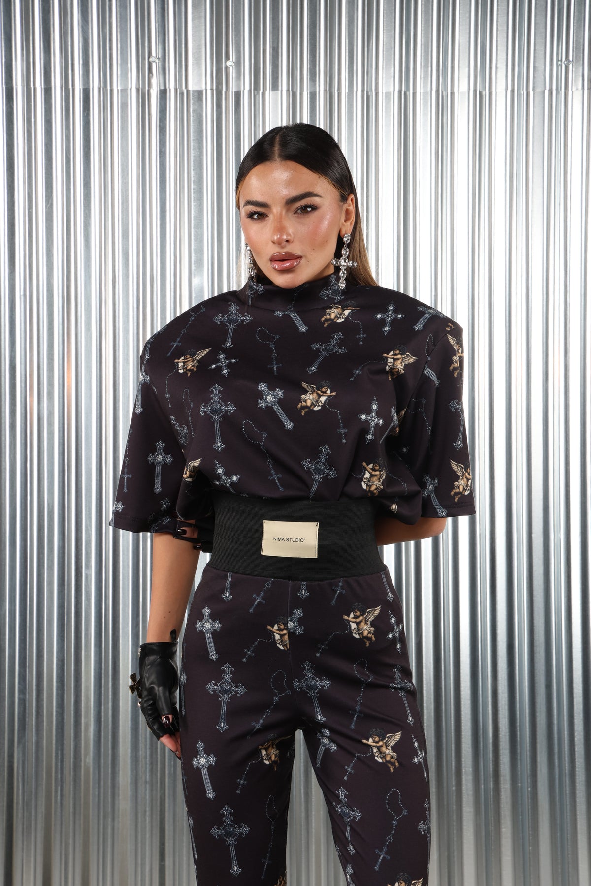 T-shirt sacra pattern angeli