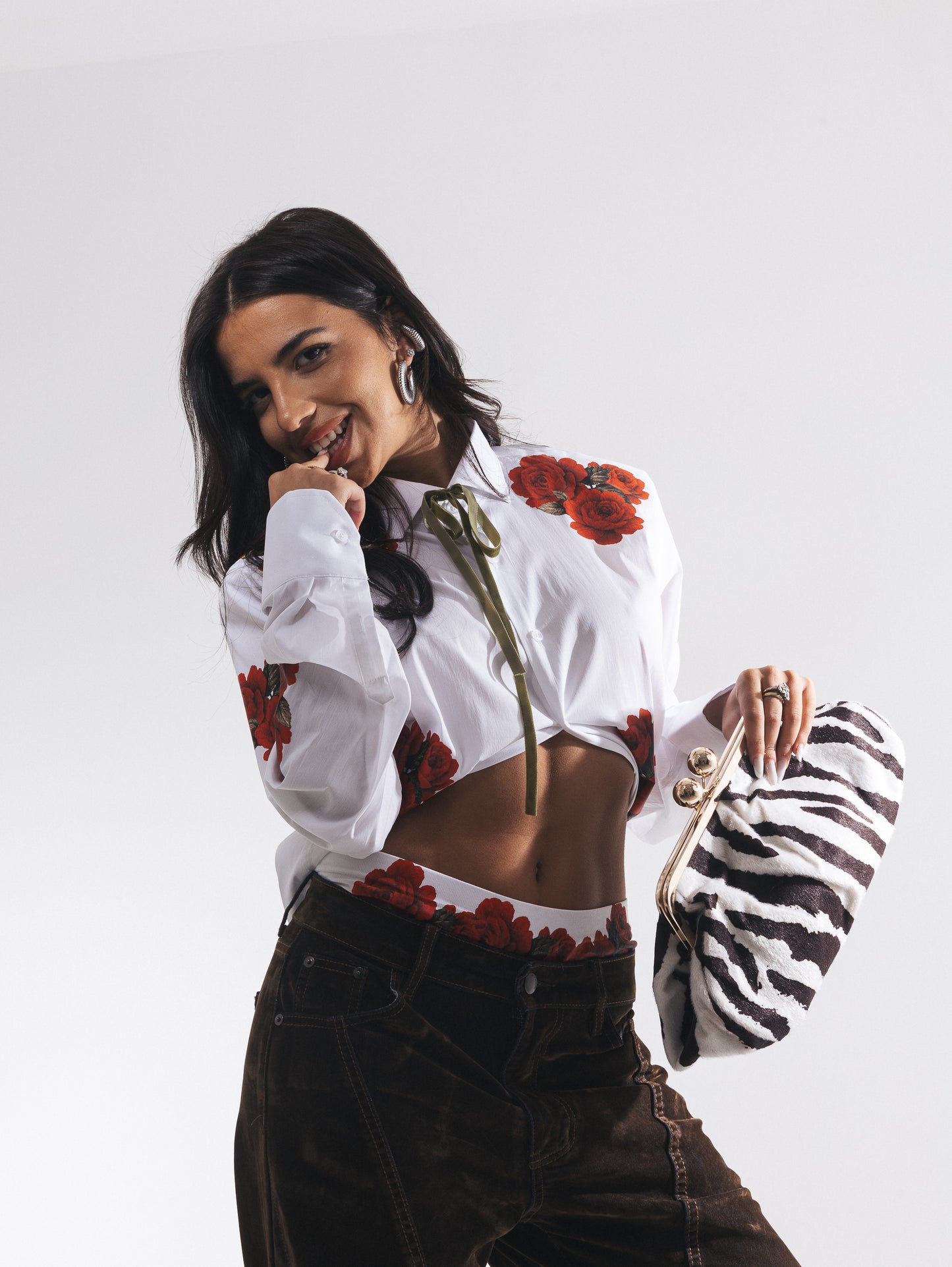 Alma clutch effetto zebra