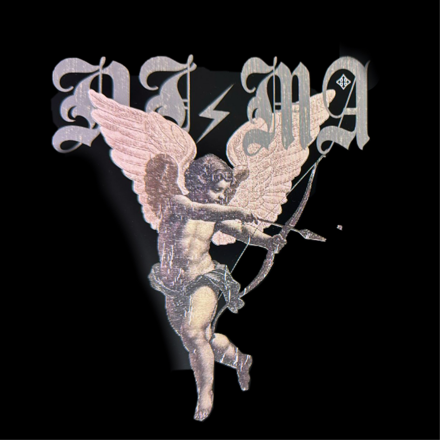 T-shirt manica lunga con stampa effetto vintage