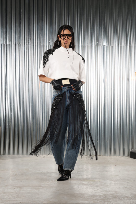 Denim sacra applicazioni pietre