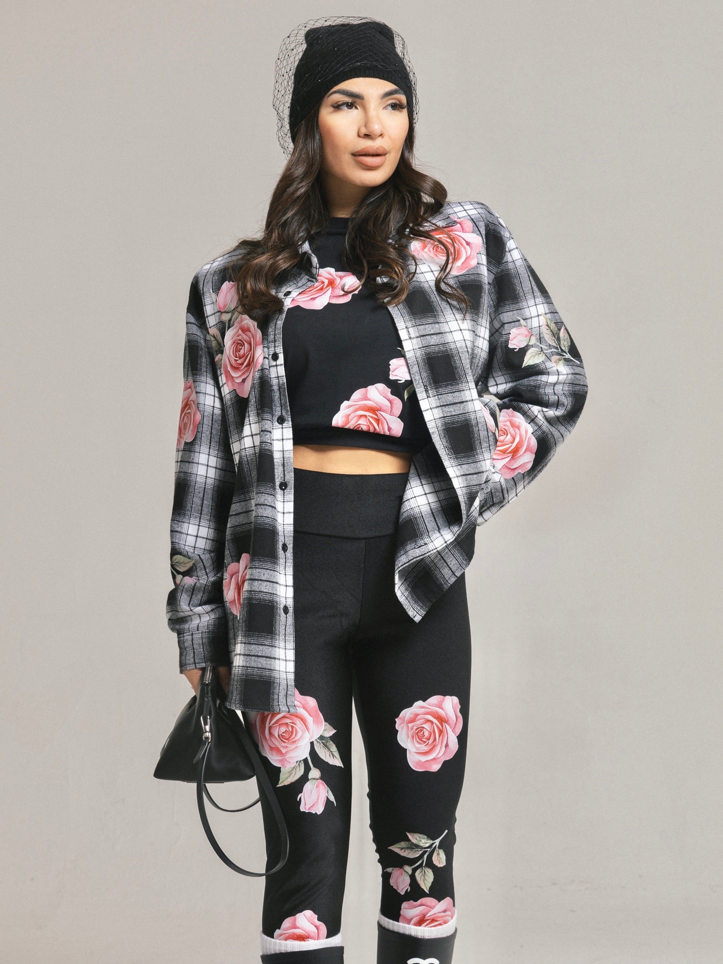 T-shirt rose rosa manica lunga