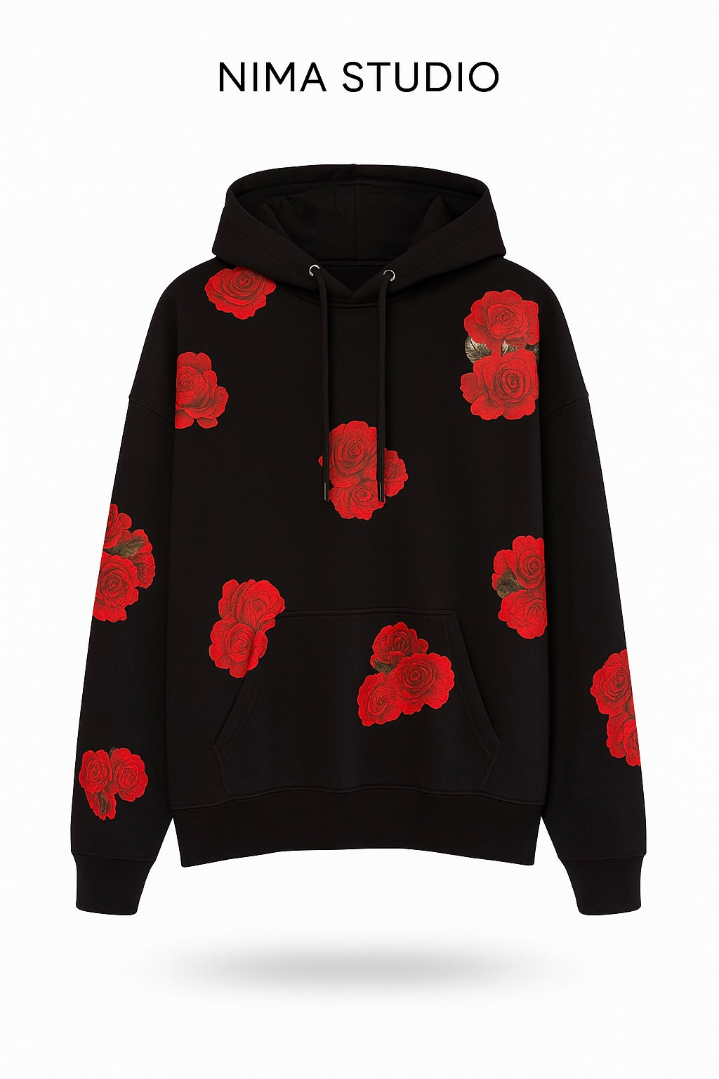 Felpa rock Rose con cappuccio regularfit