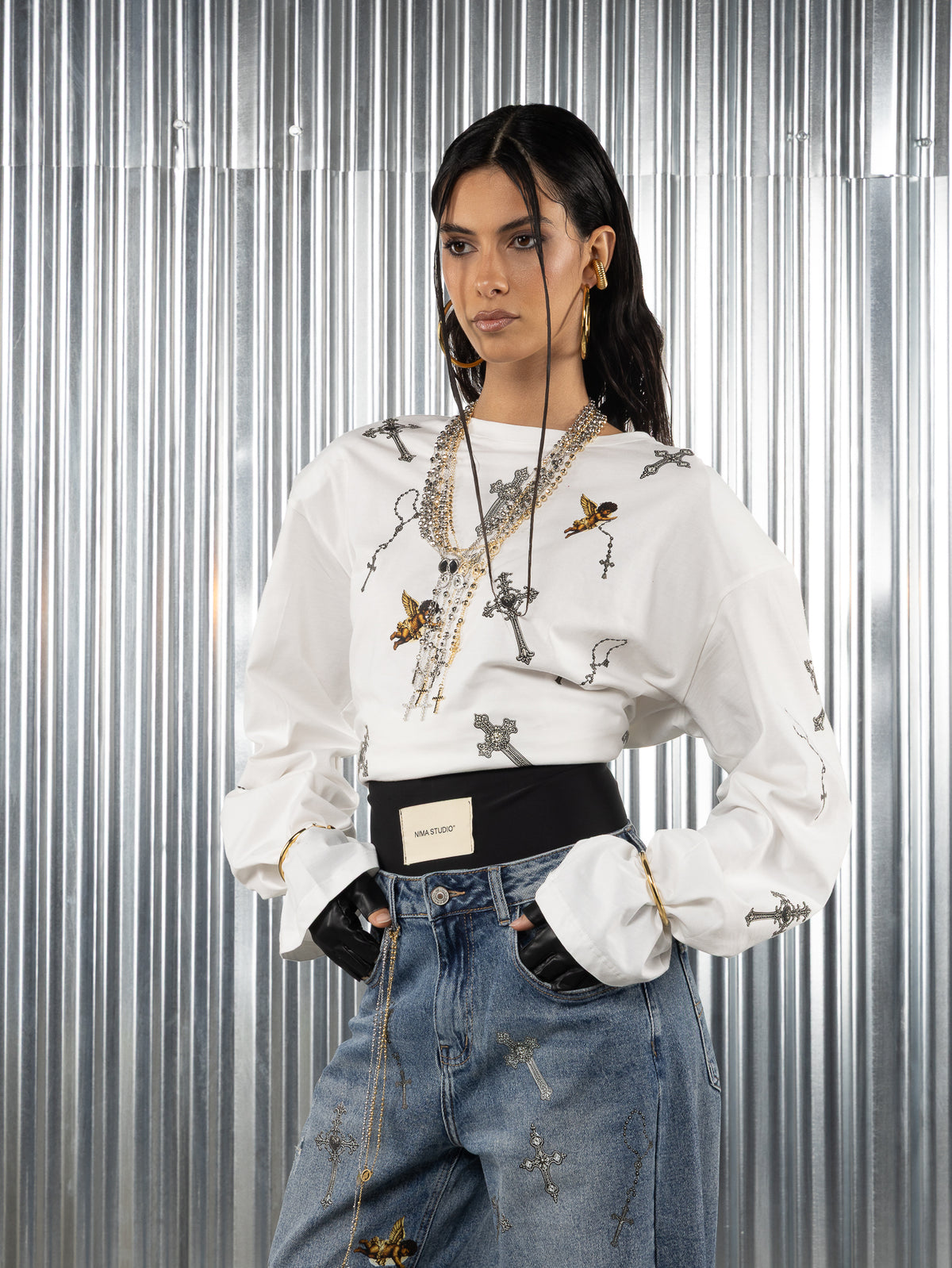 T-shirt angeli manica lunga
