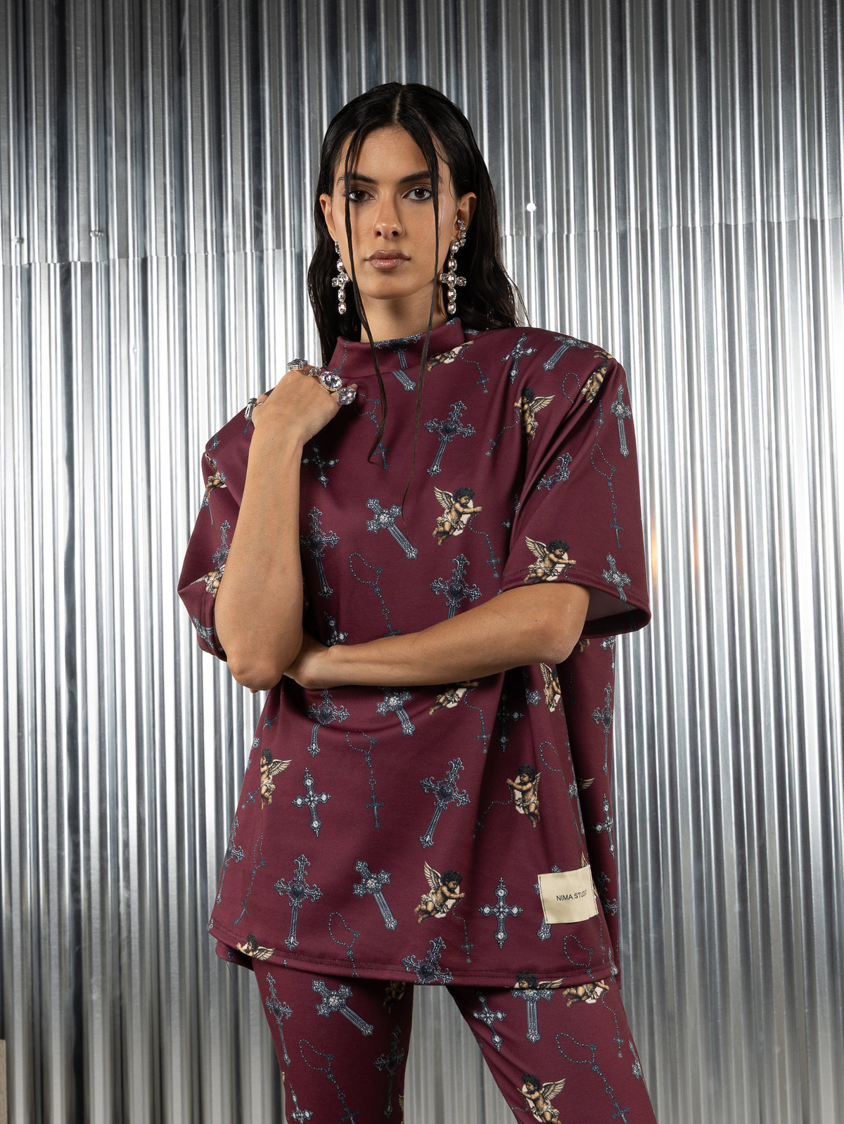 T-shirt sacra pattern angeli