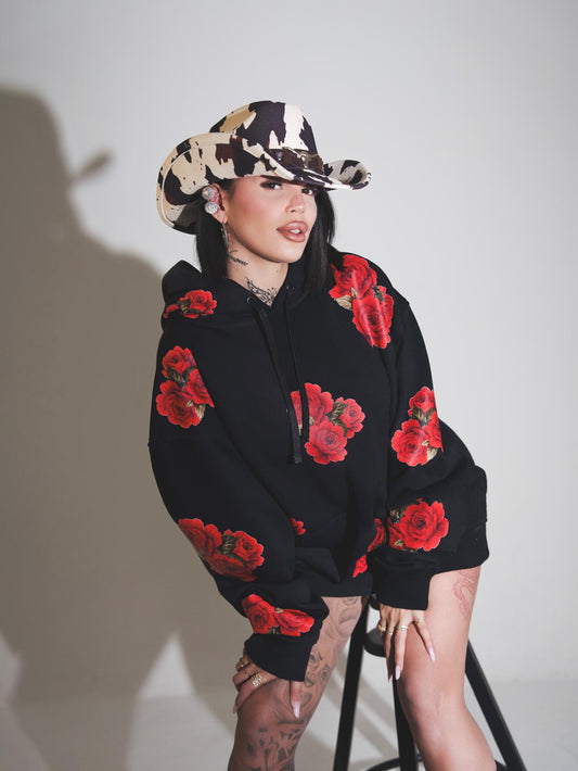 Felpa con cappuccio oversize con stampa 3D