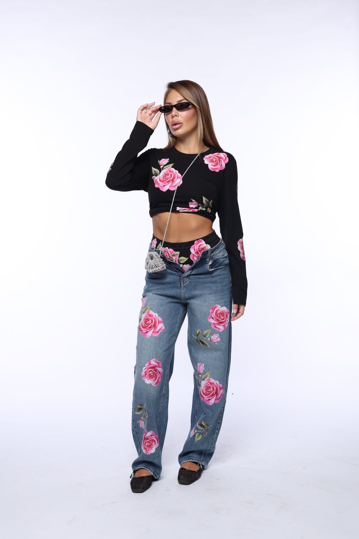 T-shirt rose  manica lunga