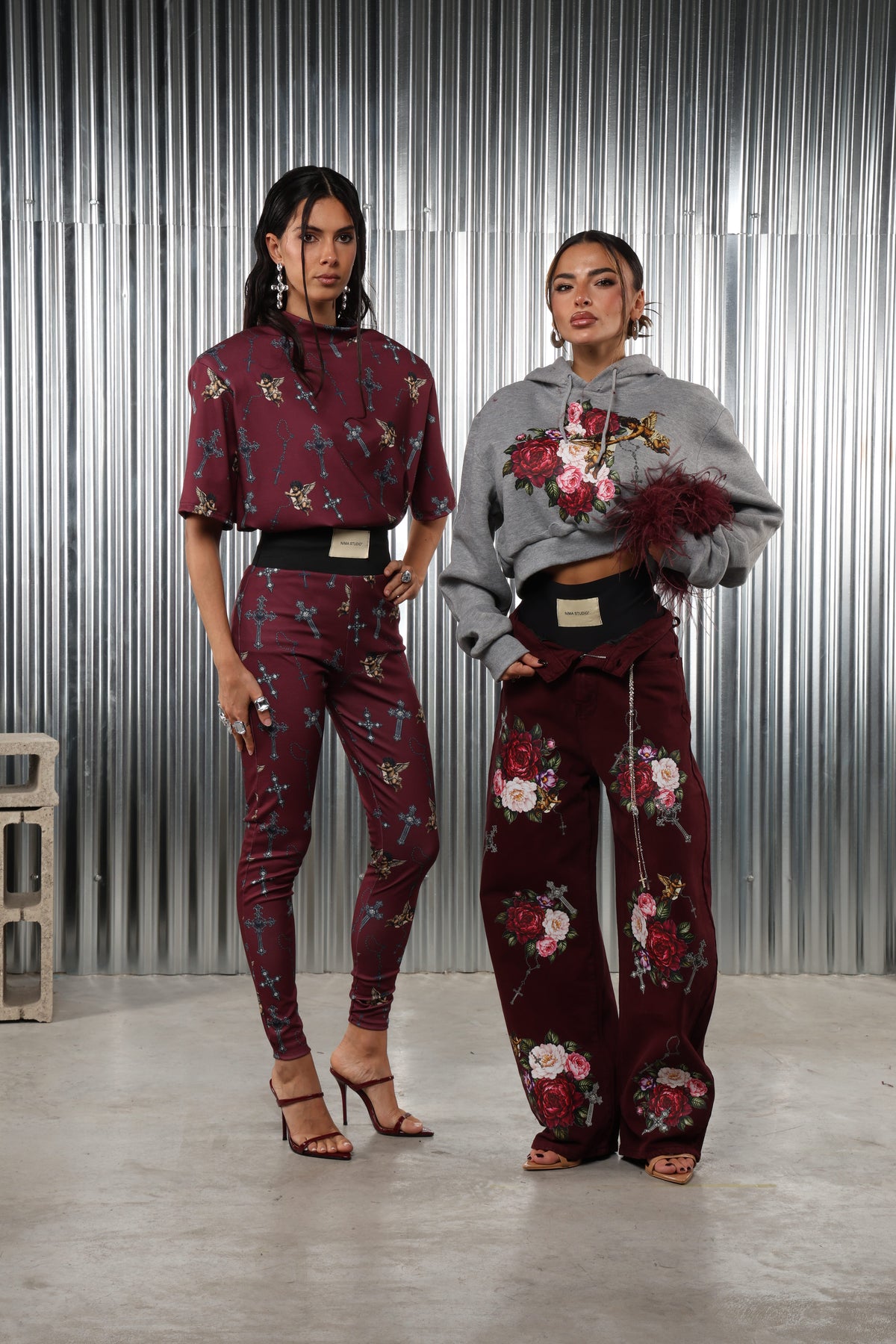 Denim ballon bordeaux sacra