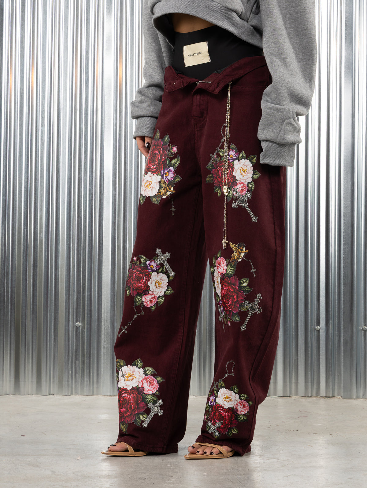 Denim ballon bordeaux sacra