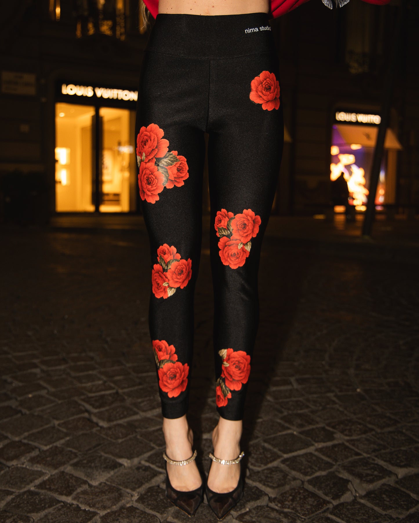 Combo felpa strass rosso