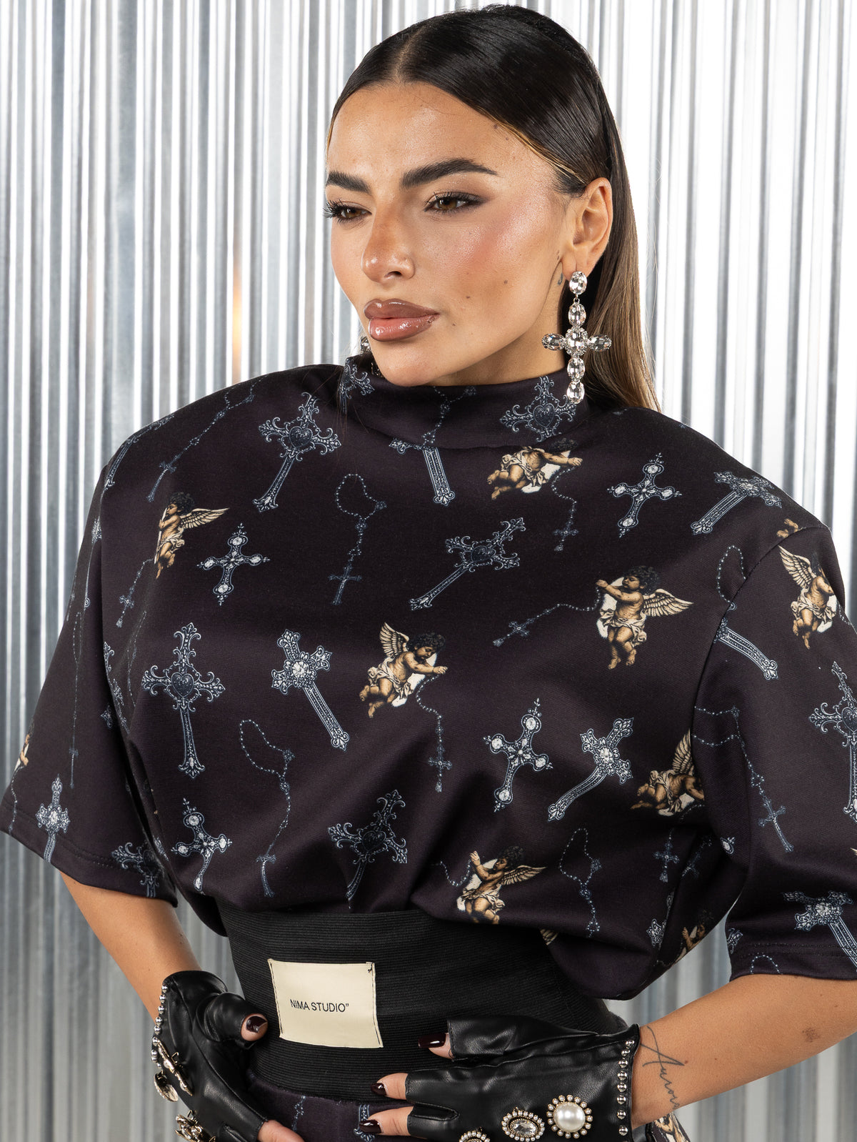 T-shirt sacra pattern angeli