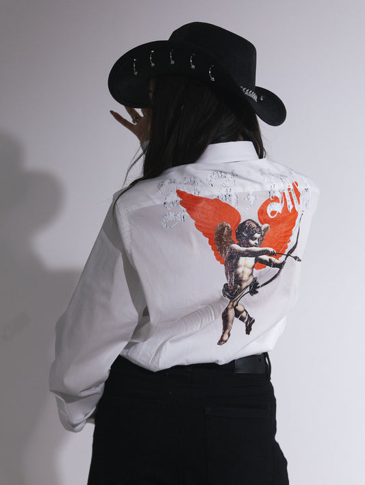 Camicia popeline stampa cupido