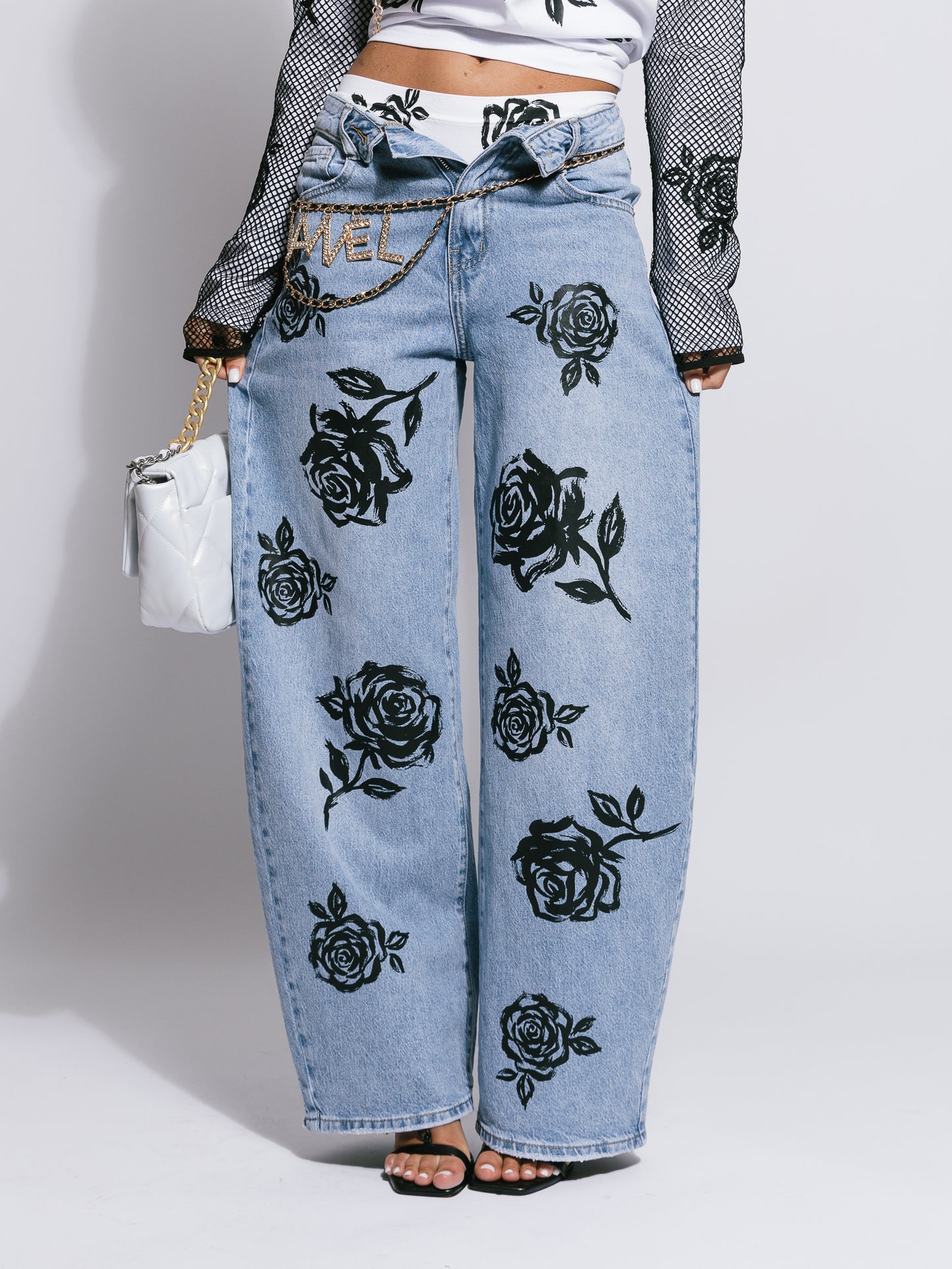 Denim rose dipinte I❤️NIMA