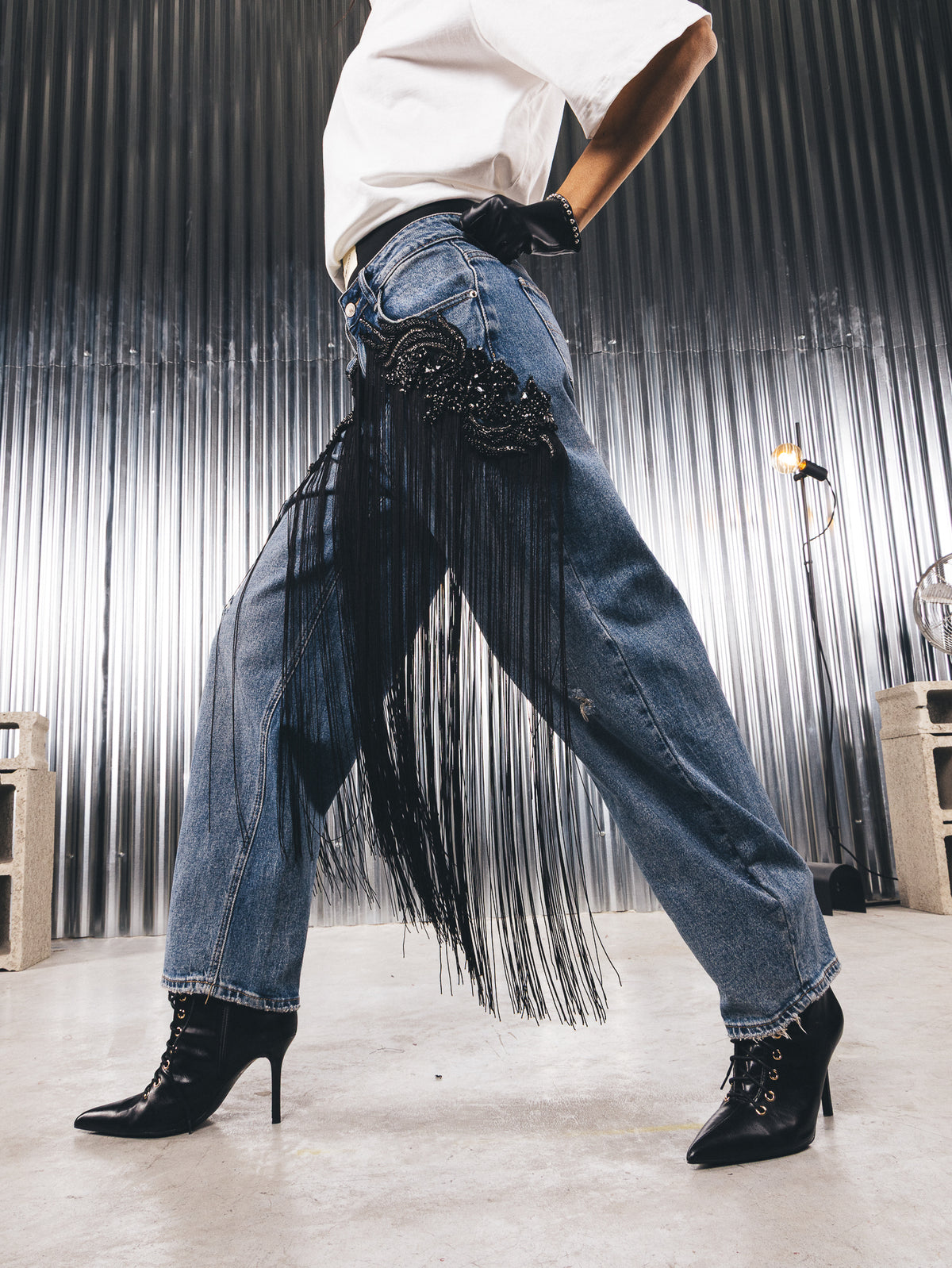 Denim sacra applicazioni pietre