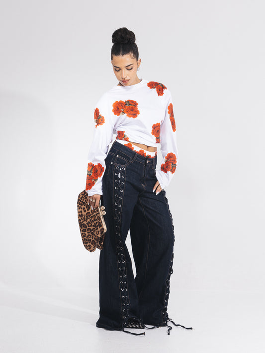 Denim stringato lavaggio zero