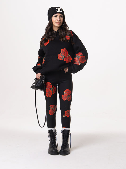 Box felpa rose rosse + leggins