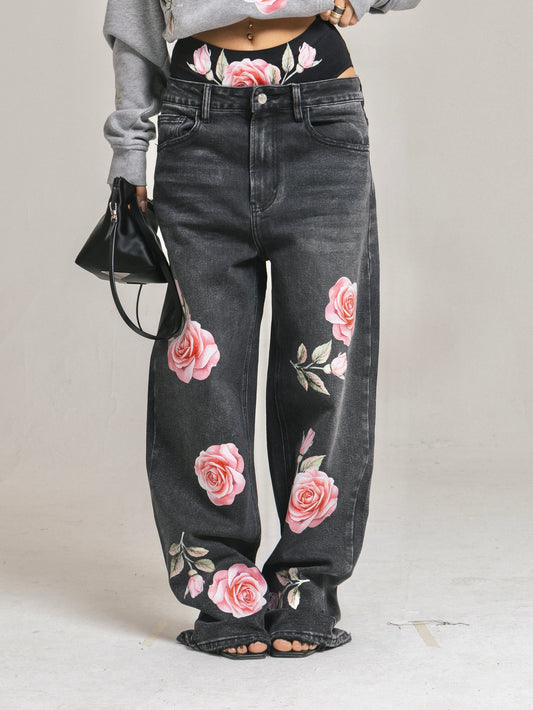 Ballon grigio slavato Rose rosa