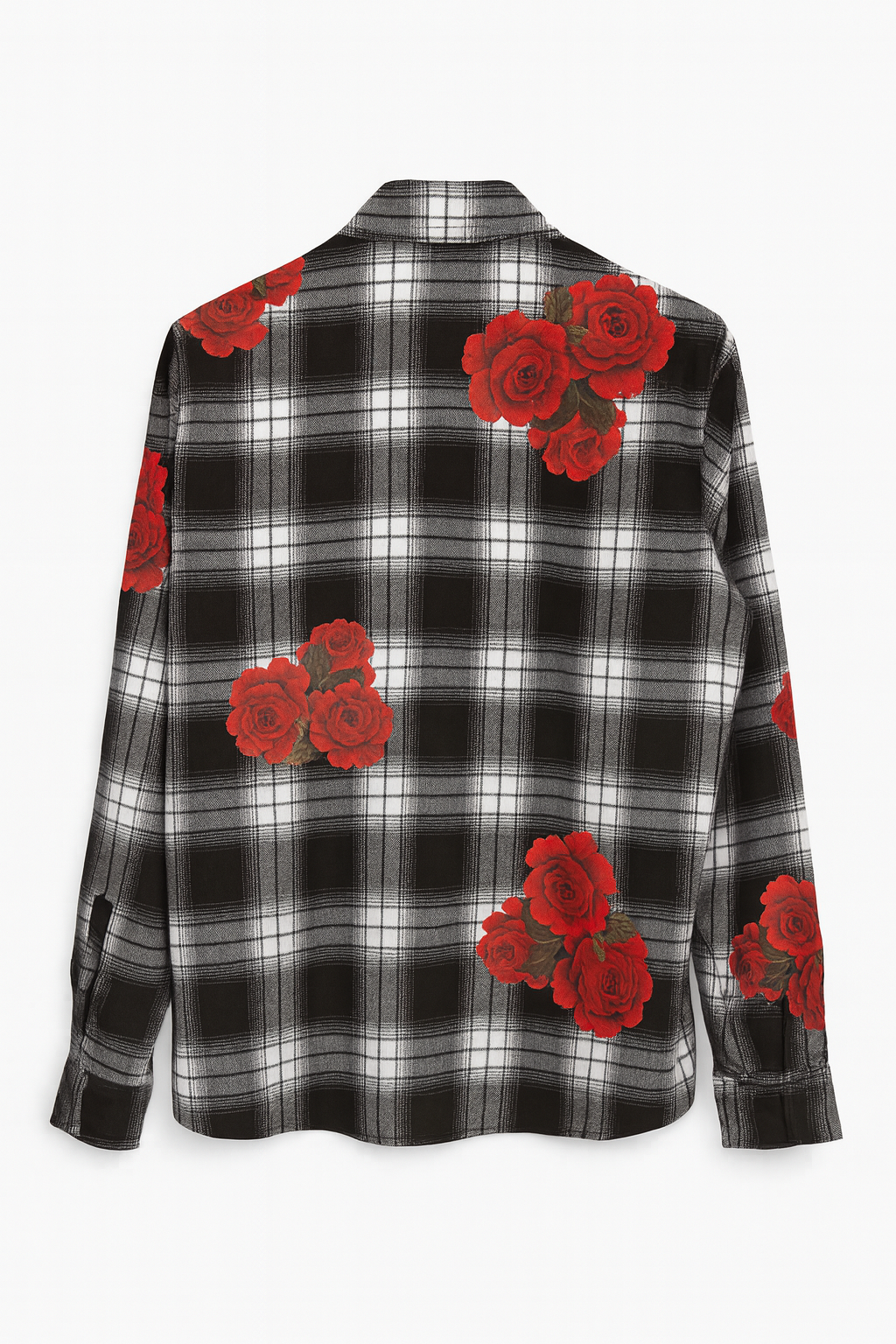 Camicia in flanella a quadri con stampa 3D