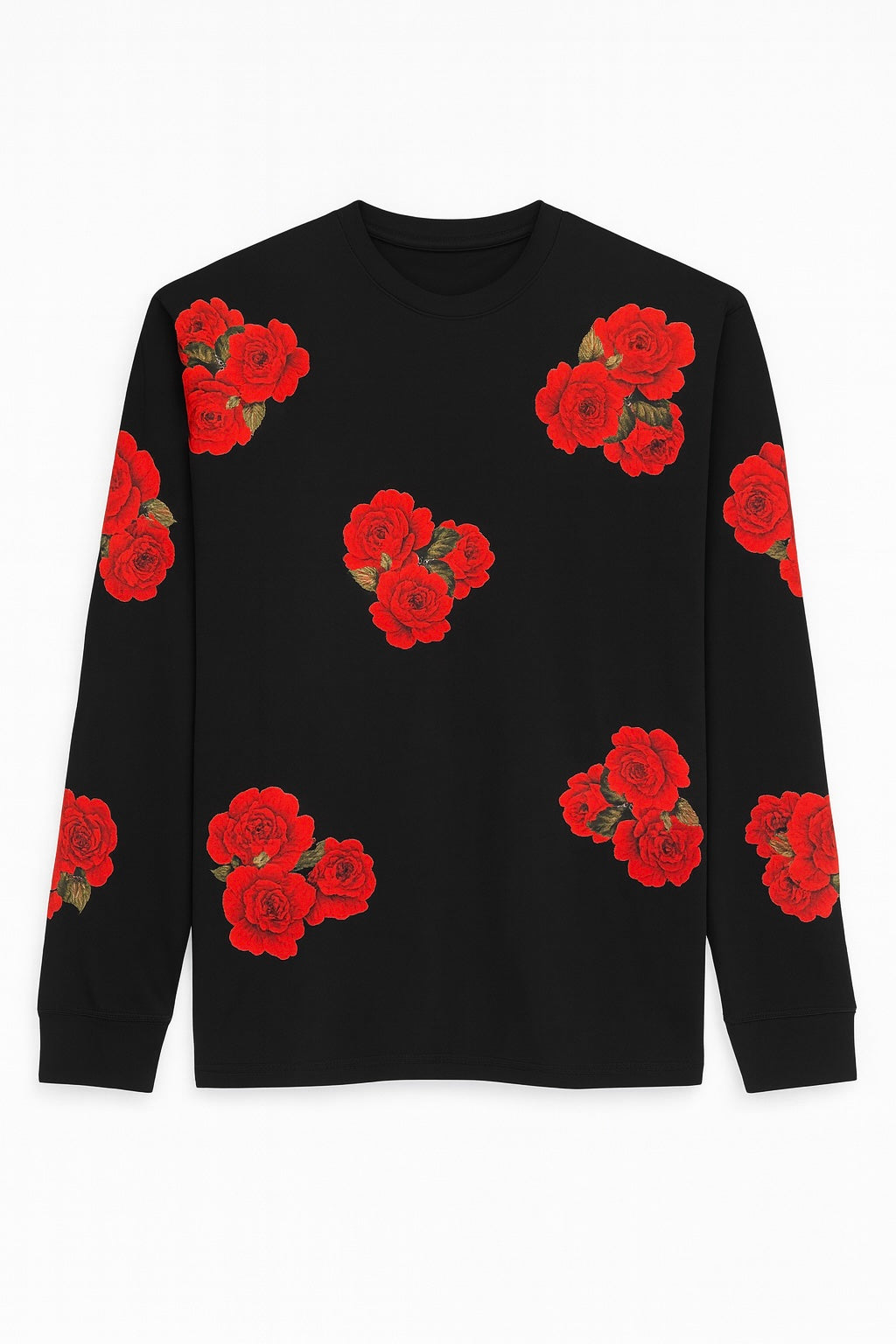 T-shirt manica Rose rosse 3D