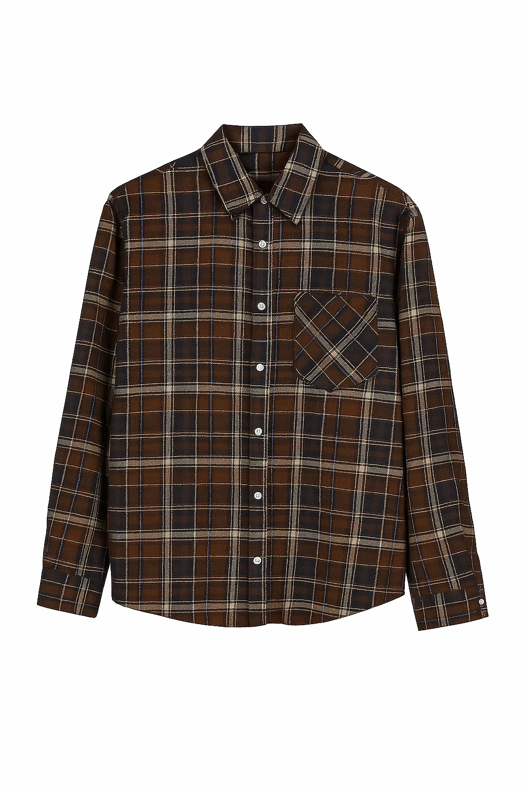 Camicia in flanella quadri marrone