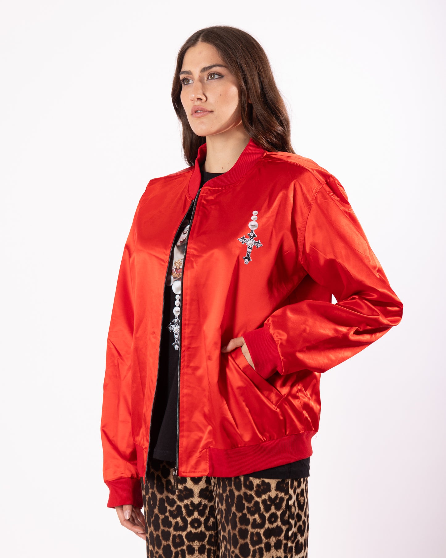 VIRGIN MARY Bomber Rosso