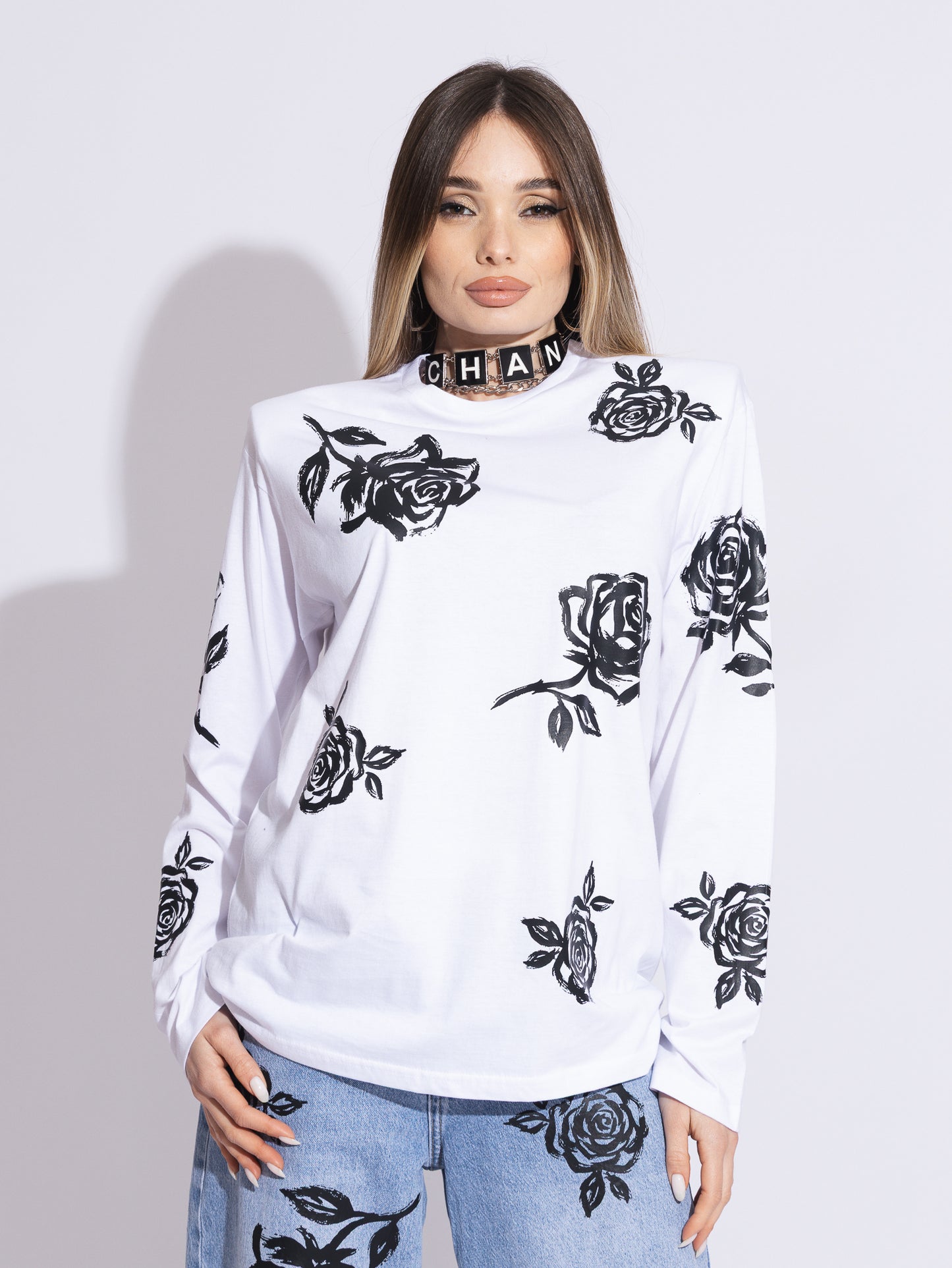 T-shirt rose dipinte I❤️ NIMA